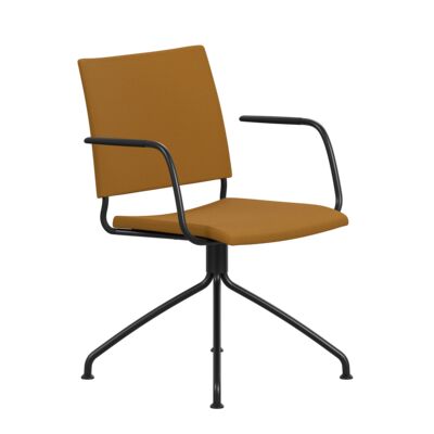 Lammhults_Spira_armchair_4-feet_black_ochre_frontangle.png